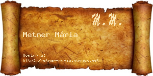 Metner Mária névjegykártya