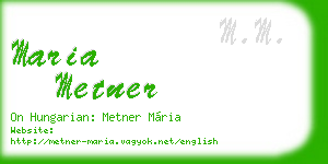 maria metner business card